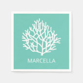 Koraalrif Custom Naam Summer Beach Servet (Voorkant)