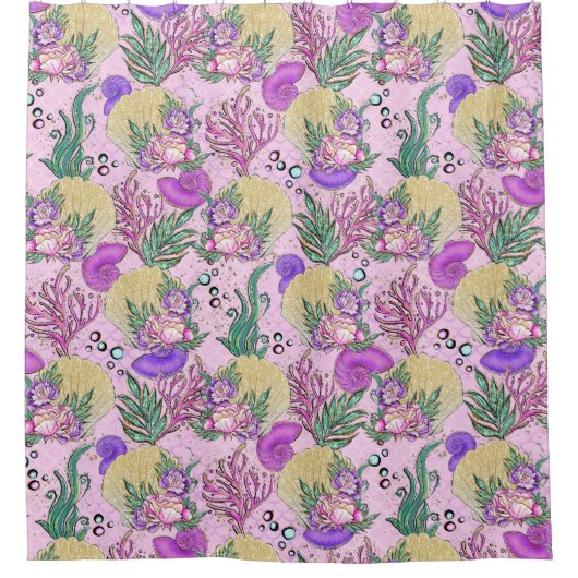 Koraalrif Douchegordijn (Voorkant)