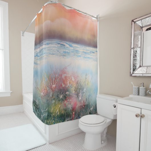 Koraalrif Douchegordijn (In situ)