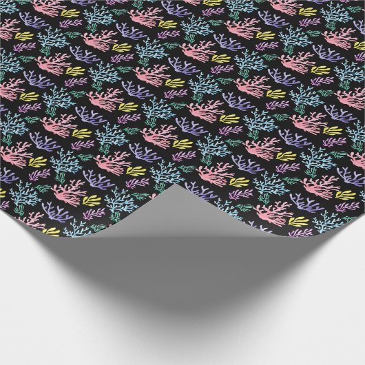 Koraalrif Elegantie: Waterverf Patroon Cadeaupapier (Hoek)