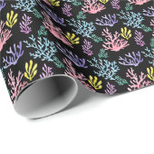 Koraalrif Elegantie: Waterverf Patroon Cadeaupapier (Rol Hoek)