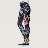 Koraalrif Elegantie: Waterverf Patroon Leggings (Links)