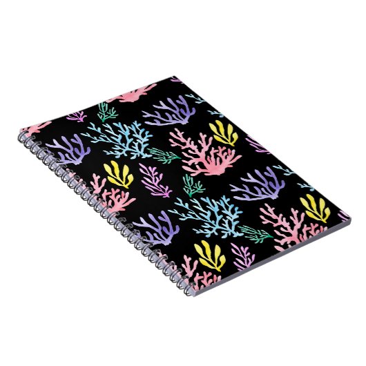 Koraalrif Elegantie: Waterverf Patroon Notitieboek (Rechterzijde)