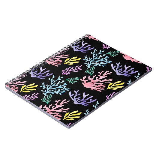 Koraalrif Elegantie: Waterverf Patroon Notitieboek (Linkerzijde)