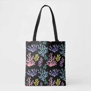 Koraalrif Elegantie: Waterverf Patroon Tote Bag