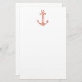 Koraalrif en geel Anchor Beach Weddenschap Briefpapier (Voorkant / Achterkant)