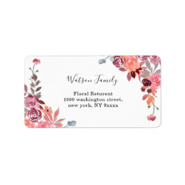 Koraalrif en perzikse Waterverf Etiket