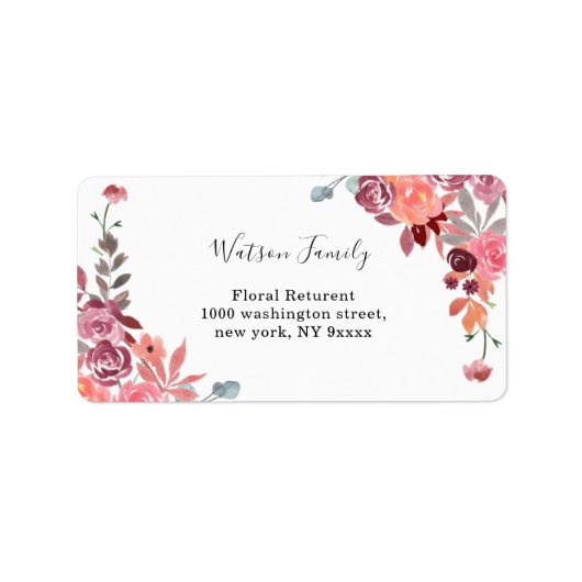 Koraalrif en perzikse Waterverf Etiket (Voorkant)