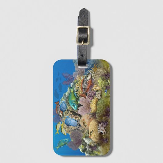 Koraalrif en riffen Bagagelabel (Voorkant (verticaal))