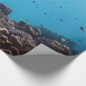 Koraalrif en tropische vis in de Stille Oceaan Cadeaupapier (Hoek)