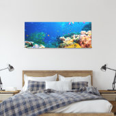 Koraalrif en tropische vissen canvas afdruk (Insitu (Slaapkamer))