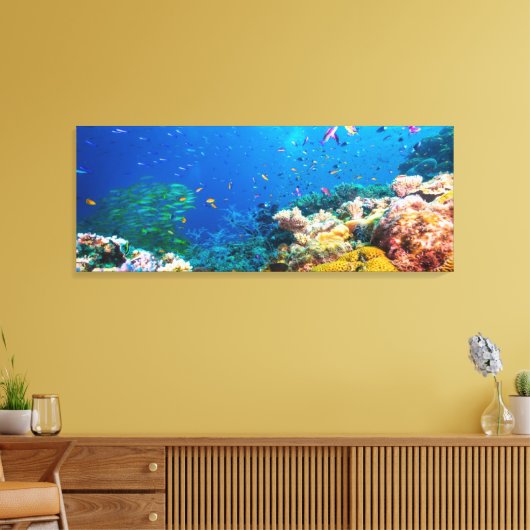 Koraalrif en tropische vissen canvas afdruk (Insitu (Woonkamer))