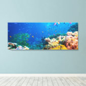 Koraalrif en tropische vissen canvas afdruk (Insitu (Houten vloer))