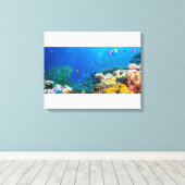 Koraalrif en tropische vissen canvas afdruk (Insitu (Houten vloer))