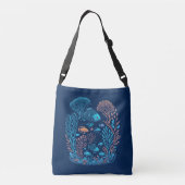 Koraalrif en vis crossbody tas (Achterkant)