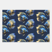 Koraalrif engel vis blauw sinaasappel patroon inpakpapier vel (Voorkant 3)