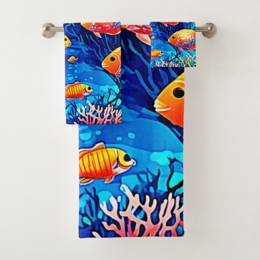 Koraalrif Fish Art Bad Handdoek (Insitu)