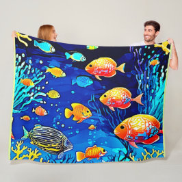 Koraalrif Fish Art Fleece Deken