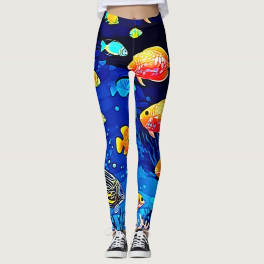 Koraalrif Fish Art Leggings (Voorkant)
