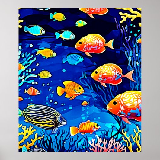 Koraalrif Fish Art Poster (Voorkant)