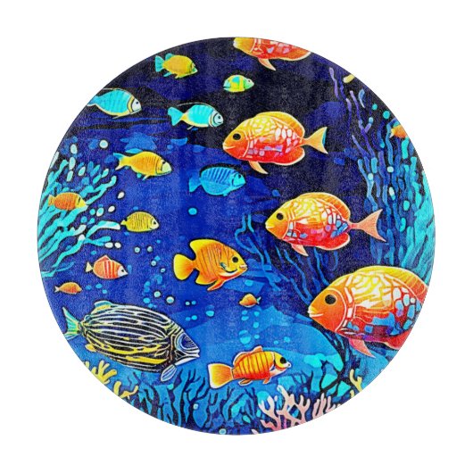 Koraalrif Fish Art Snijplank (Voorkant)