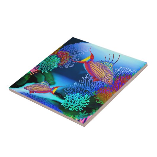 Koraalrif Flasher Wrasse Fish Tile Tegeltje (Zijkant)