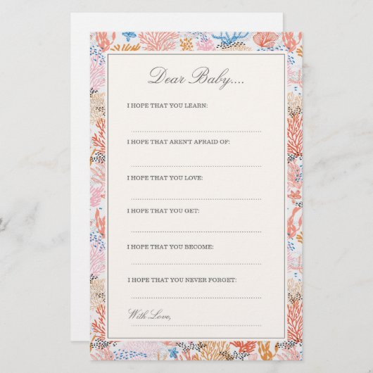 Koraalrif | Geachte Baby Kaarten (Voorkant / Achterkant)