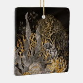 Koraalrif - Goud en Parel Symfonie Keramisch Ornament (Rechts)