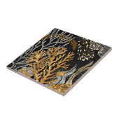 Koraalrif - Goud en Parel Symfonie Tegeltje (Zijkant)