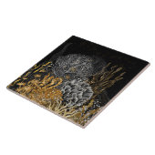 Koraalrif - Goud en Parel Symfonie Tegeltje (Zijkant)