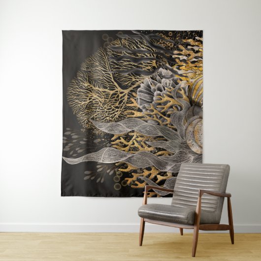 Koraalrif - Goud en Parel Symfonie Wandkleed (In situ)