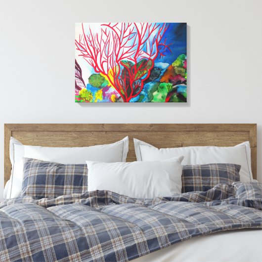 Koraalrif Great Barrier Reef oceart Canvas Afdruk (Insitu (Slaapkamer))