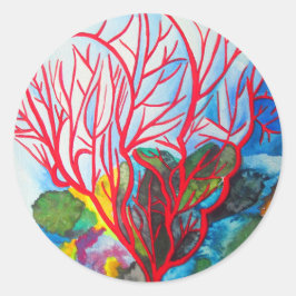 Koraalrif Great Barrier Reef oceart Ronde Sticker