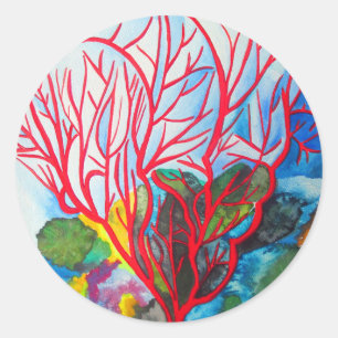 Koraalrif Great Barrier Reef oceart Ronde Sticker