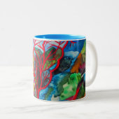 Koraalrif Great Barrier Reef oceart Tweekleurige Koffiemok (Voorkant rechts)