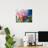 Koraalrif - Great Barrier Reef waterverf art. Poster (Thuiskantoor)