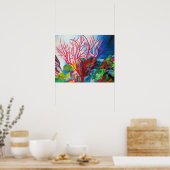 Koraalrif - Great Barrier Reef waterverf art. Poster (Keuken)