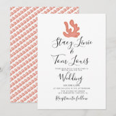 Koraalrif Handgetekend Tropisch Strand Kaart (Voorkant / Achterkant)