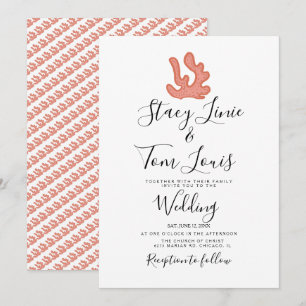 Koraalrif Handgetekend Tropisch Strand Kaart