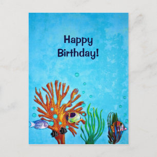 Koraalrif - Happy Birthday! Briefkaart
