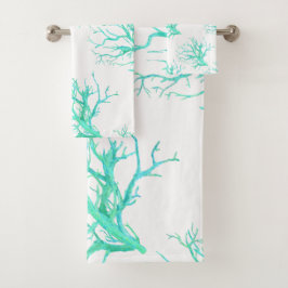 Koraalrif in blauw bad handdoek