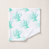 Koraalrif in blauw bad handdoek (Wasdoekje)