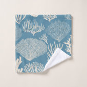 Koraalrif in blauw bad handdoek (Wasdoekje)