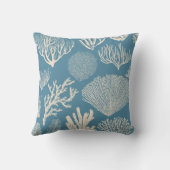 Koraalrif in blauw badhanddoekje kussen (Achterkant)
