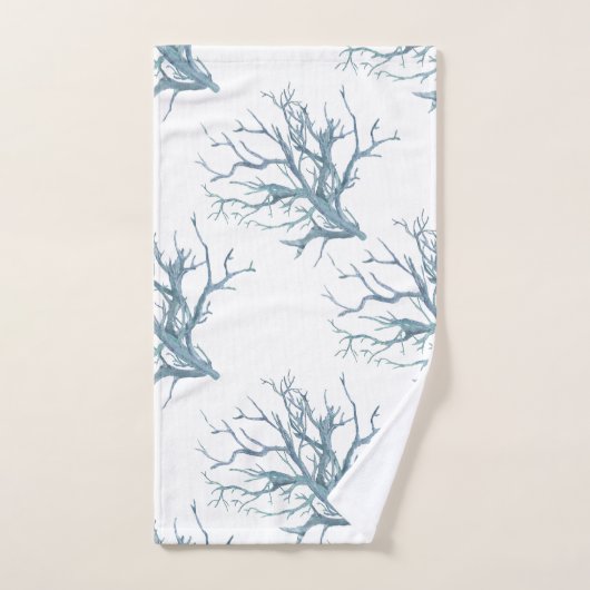Koraalrif in donkerblauw bad handdoek (Handdoek)