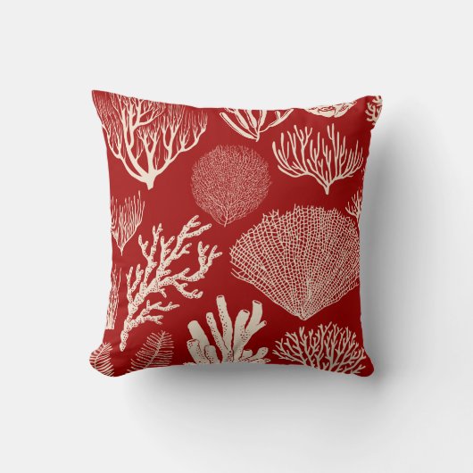 Koraalrif in het kussen van het rode badhanddoekje (Voorkant)