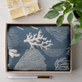 Koraalrif in marinesblauw tissuepapier (Geschenk)