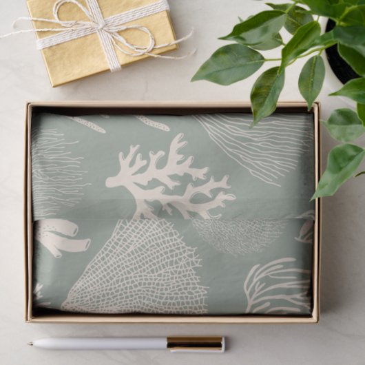 Koraalrif in zakdoekpapier tissuepapier (Geschenk)