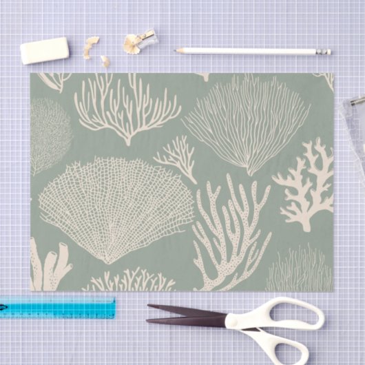 Koraalrif in zakdoekpapier tissuepapier (Craft)