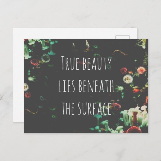 Koraalrif Inspirerend onder het oppervlak Feestdagenkaart (Voorkant / Achterkant)